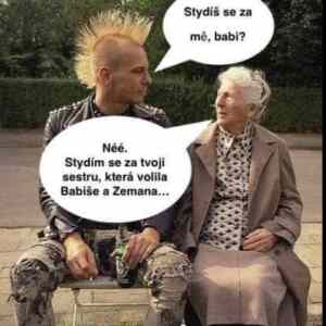 Stydis se za mne babi